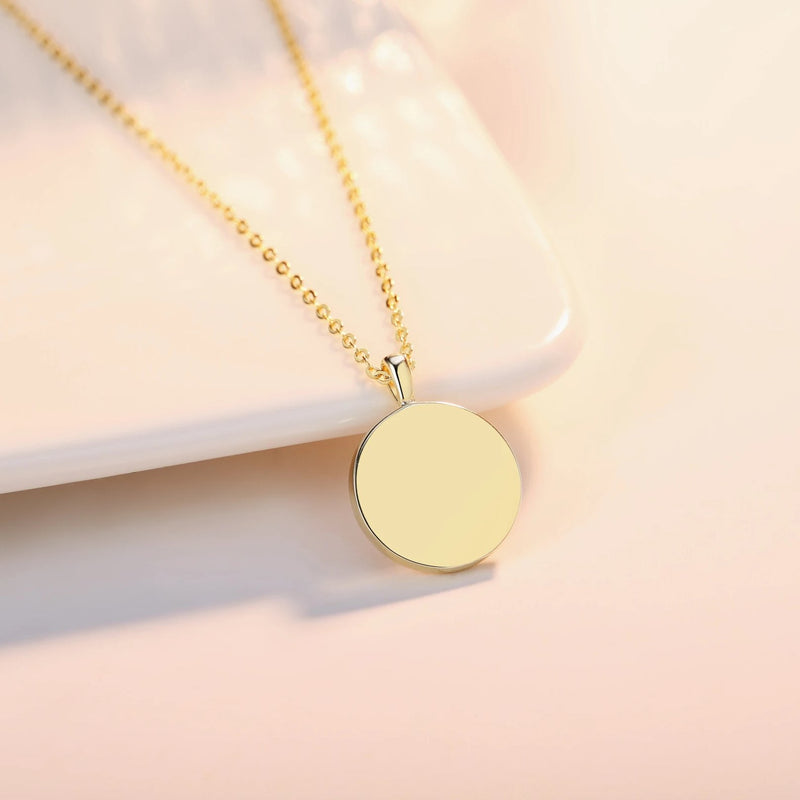 Gold Vermeil Mother of Pearl Shell Pendant Dainty Coin Necklace and Stud Earrings Jewelry Sets - ISAACSONG.DESIGN