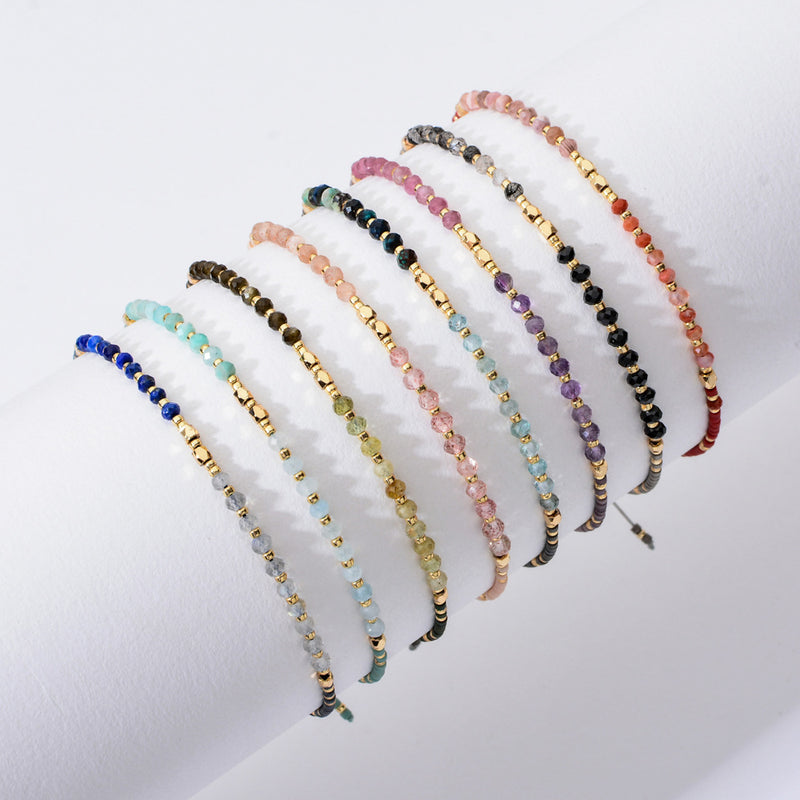 “Power of Gemstone” Amethyst Japanese Seed Bead String Bracelet - ISAACSONG.DESIGN