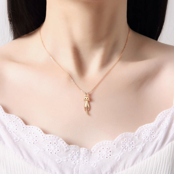 Luxury Dangling & Swing Cat Pendant Necklace - ISAACSONG.DESIGN