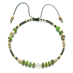 “Power of Gemstone” Aventurine Japanese Seed Bead String Bracelet Epic - ISAACSONG.DESIGN