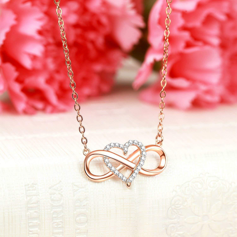 Sterling Silver “Forever Love” Infinity Heart Pendant Necklace - ISAACSONG.DESIGN