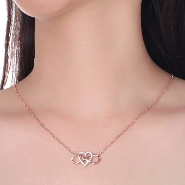 Sterling Silver “Forever Love” Infinity Heart Pendant Necklace - ISAACSONG.DESIGN