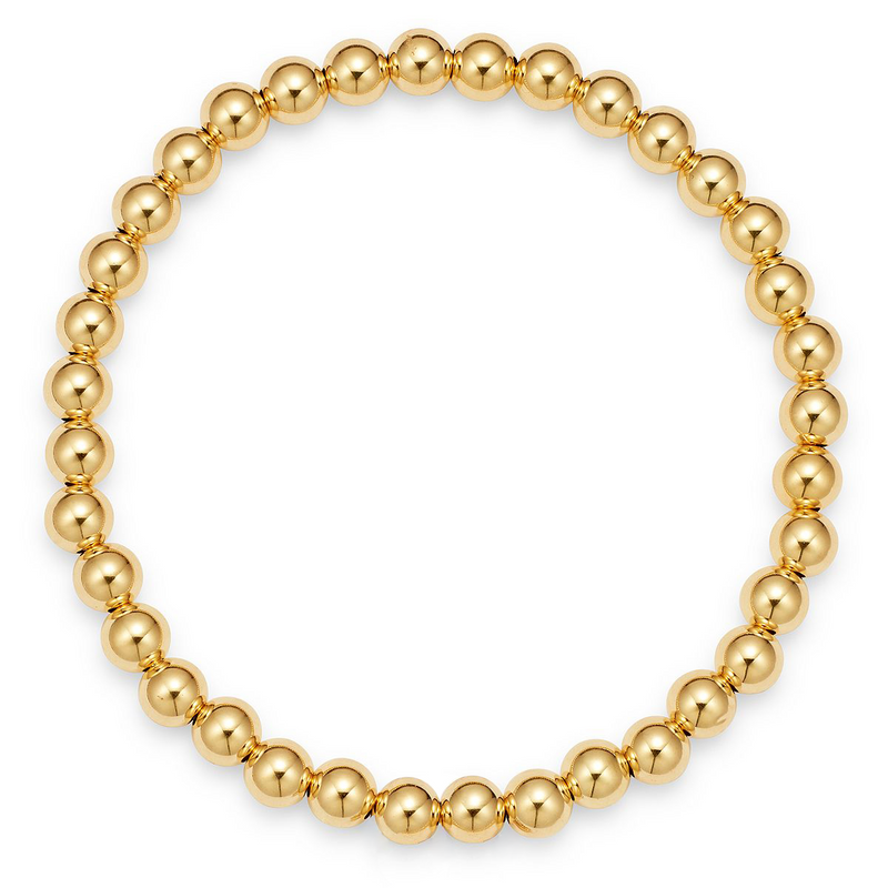 Unisex Gold Beaded Chunky Couple Stacking Elastic Bracelet - ISAACSONG.DESIGN