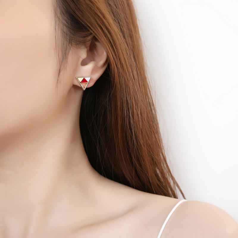 “Minimalist Geometric” Statement Sterling Silver Triangle Stud Earrings - ISAACSONG.DESIGN