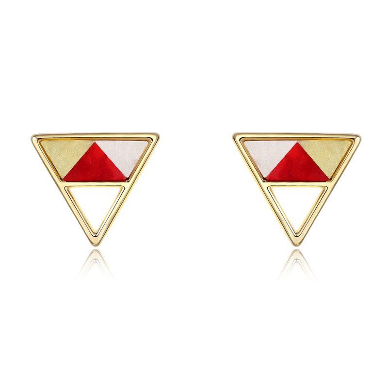 “Minimalist Geometric” Statement Sterling Silver Triangle Stud Earrings - ISAACSONG.DESIGN