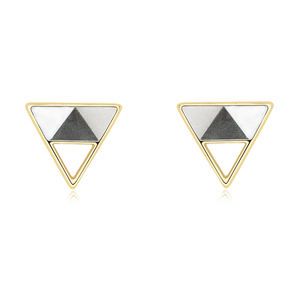 “Minimalist Geometric” Statement Sterling Silver Triangle Stud Earrings - ISAACSONG.DESIGN