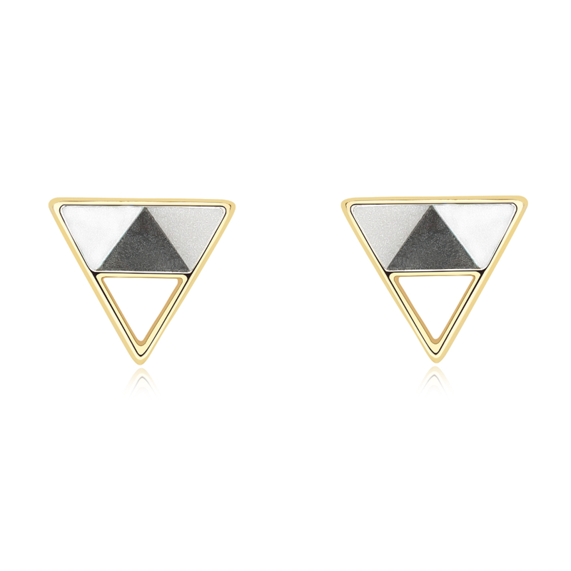 “Minimalist Geometric” Statement Sterling Silver Triangle Stud Earrings - ISAACSONG.DESIGN