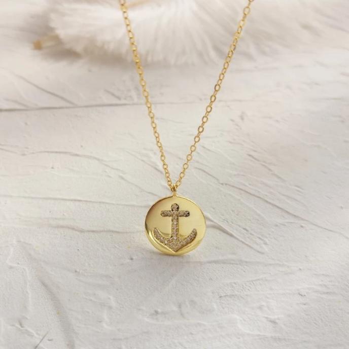 Inspirational Gold Vermeil Dainty Coin Minimalist Necklace - ISAACSONG.DESIGN