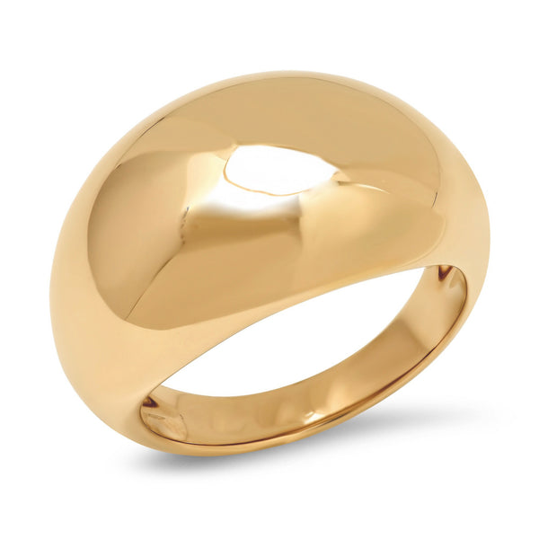 Stackable Knuckle Midi Gold Dome Band Ring for women - ISAACSONG.DESIGN