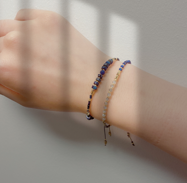 “Power of Gemstone” Sapphire Japanese Seed Bead String Bracelet epic - ISAACSONG.DESIGN