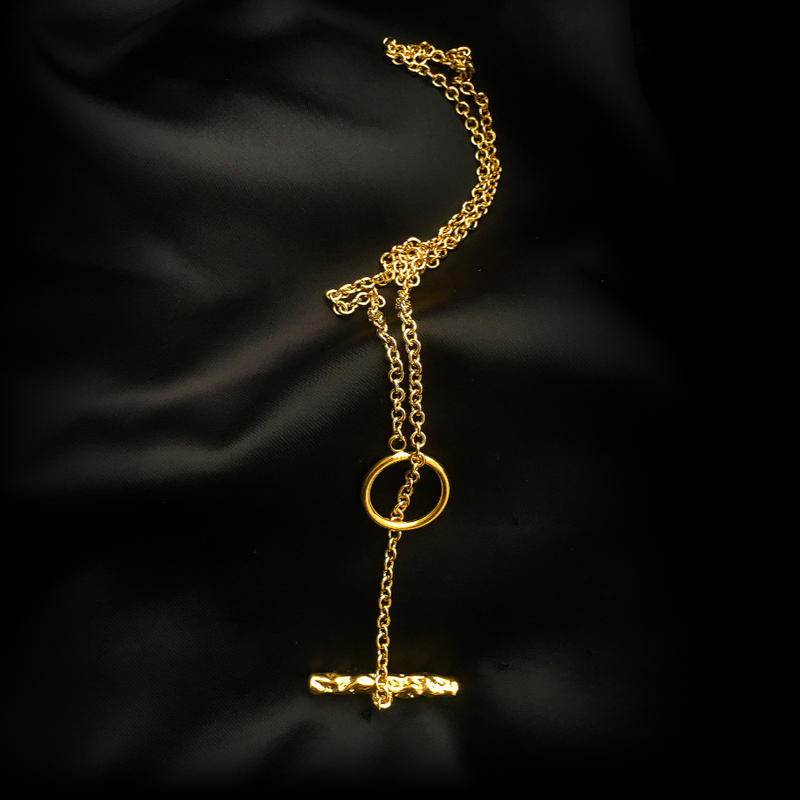 Statement Toggle Clasp Chunky Oval Link Chain Bar Necklace - ISAACSONG.DESIGN