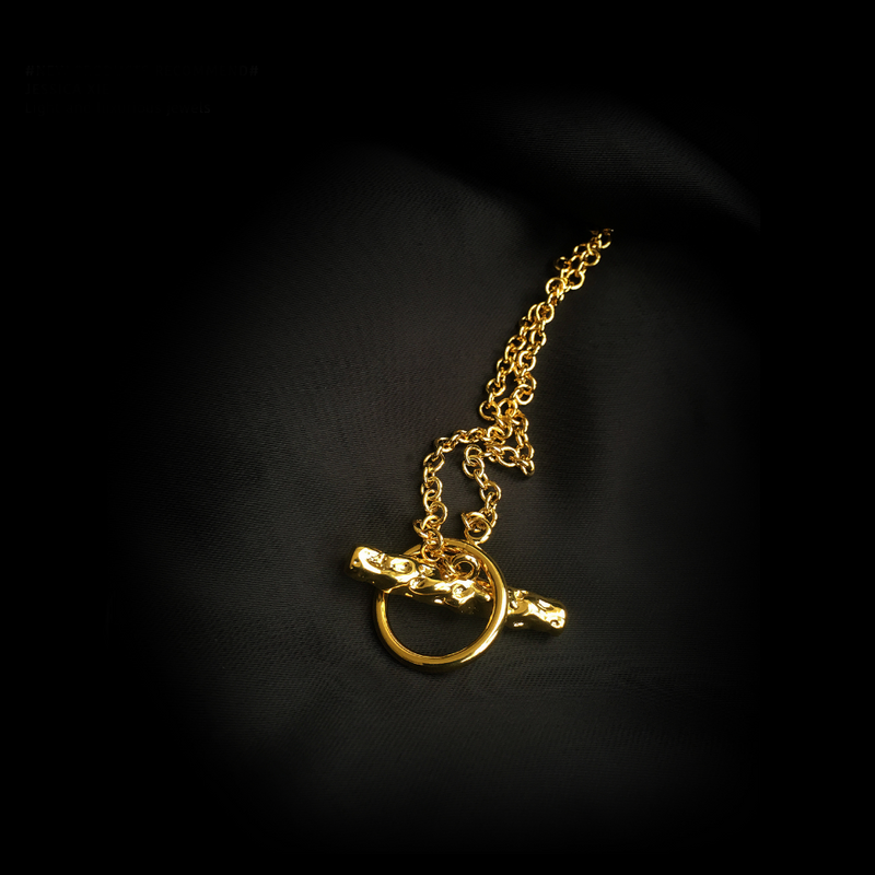 Statement Toggle Clasp Chunky Oval Link Chain Bar Necklace - ISAACSONG.DESIGN