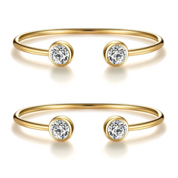 “You and Me” Inspirational Adjustable Stackable Open Cuff Bangle Bracelets Set - ISAACSONG.DESIGN