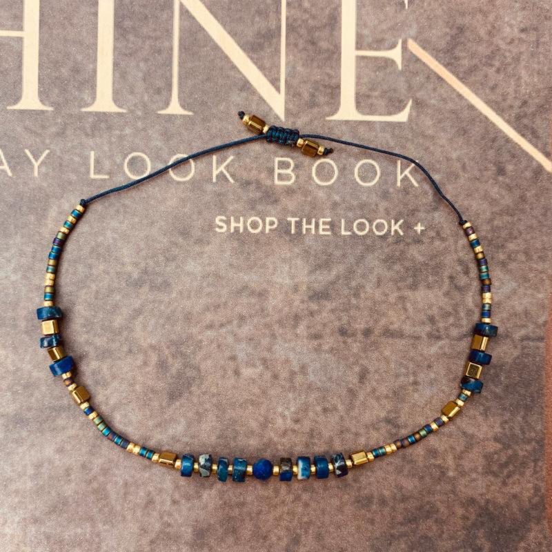 “Power of Gemstone” Sapphire Japanese Seed Bead String Bracelet epic - ISAACSONG.DESIGN